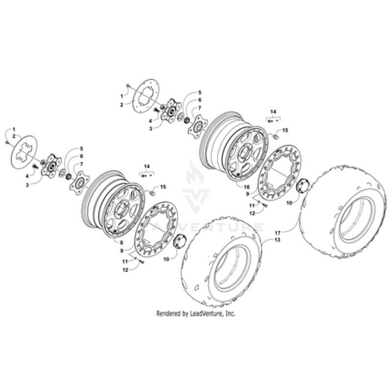 Hub Assembly (Inc. 4) Front by Arctic Cat
