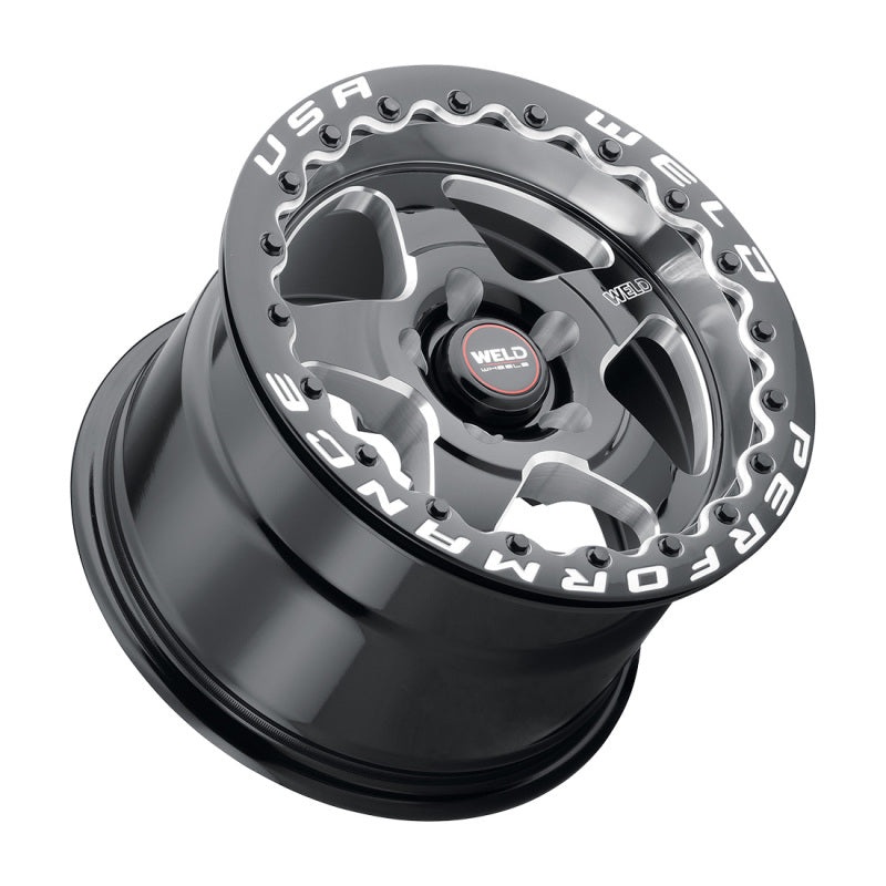 Weld S904 15×10 Ventura Beadlock 5×114.3 ET51 BS7.50 Gloss BLK MIL DIA 78.1