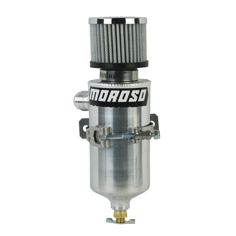 Moroso Breather Tank/Catch Can -12An Male Fitting – Aluminum