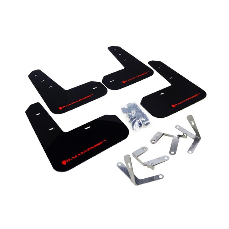 Rally Armor 13-17 Subaru BRZ / Scion FR-S Black UR Mud Flap w/ Red Logo