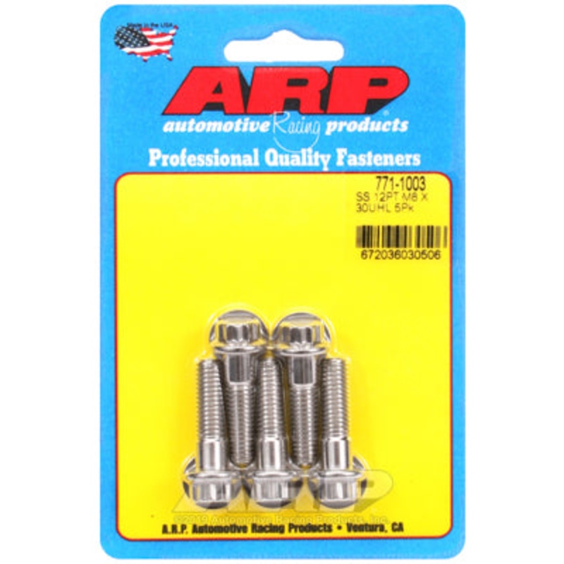 ARP M8 x 1.25 x 30 12pt SS Bolts (5/pkg)