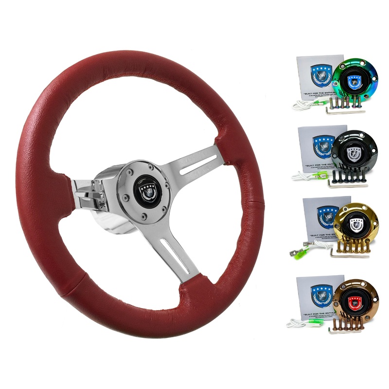 1985-88 BMW 528e Steering Wheel Kit | Red Leather | ST3012RED