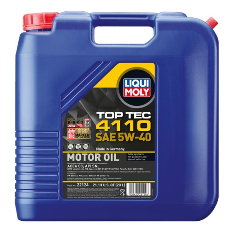 LIQUI MOLY 20L Top Tec 4110 Motor Oil 5W-40