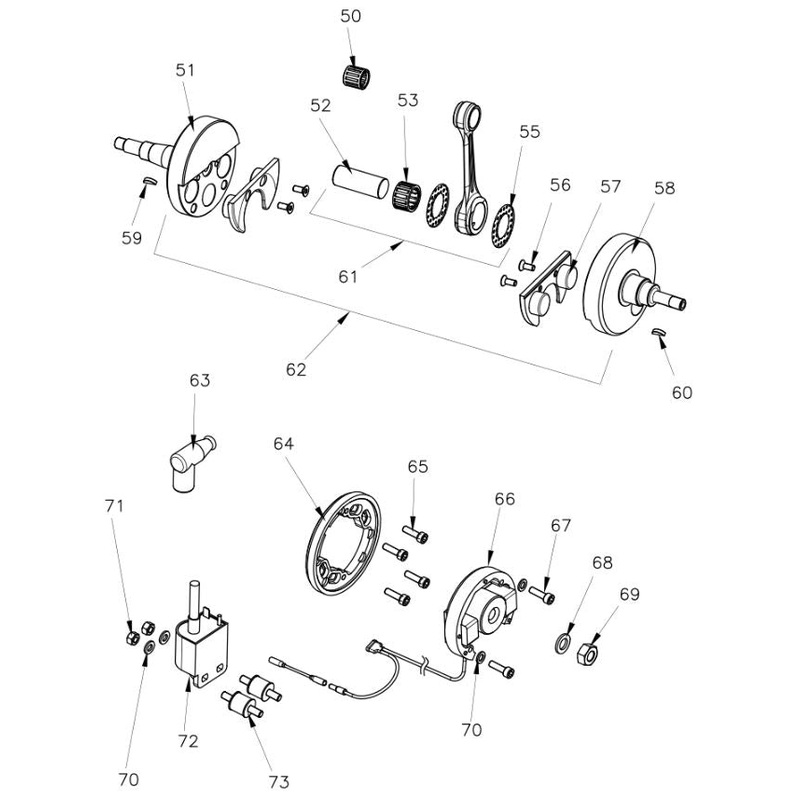 62. W7000135000100 Rok VLR Complete Crankshaft Assembly