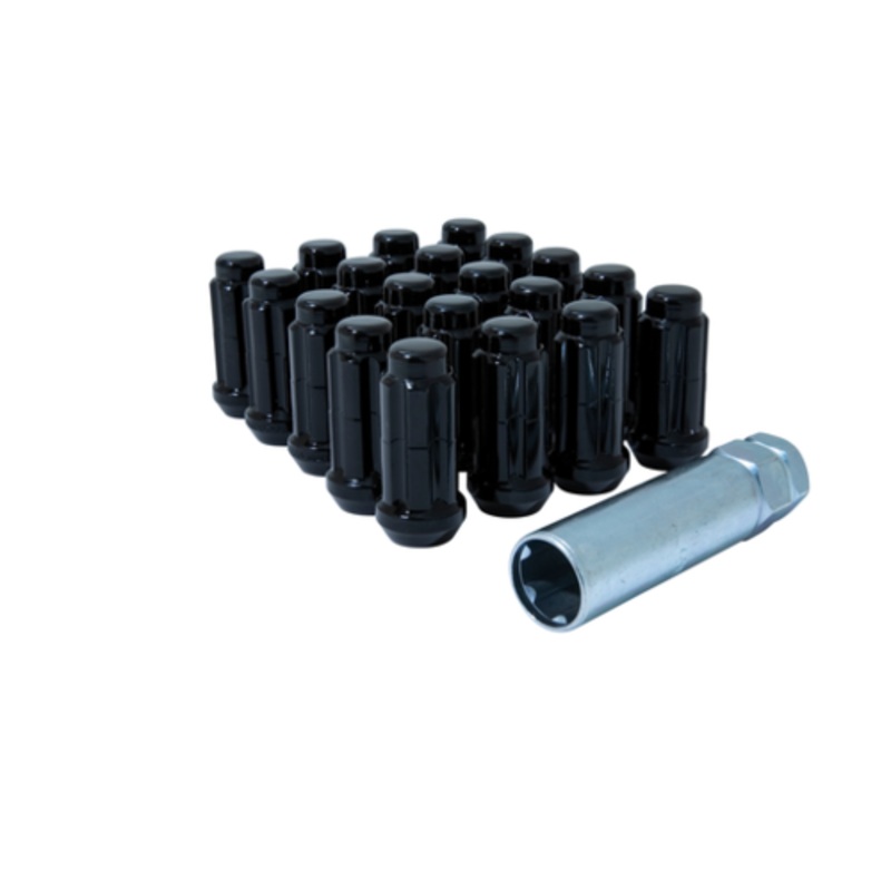 Gorilla Tuner Series Spline Lug Nut 14×1.5 Black 5 Lug Kit with Key & Locks (Set of 20)
