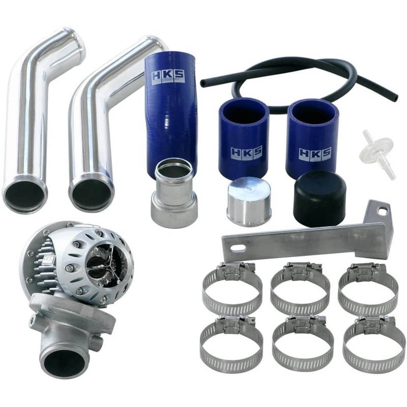 HKS SSQV4 BOV Kit Includes 2 Polished Aluminum Pipes 2008+ Mitsubishi Evo 10