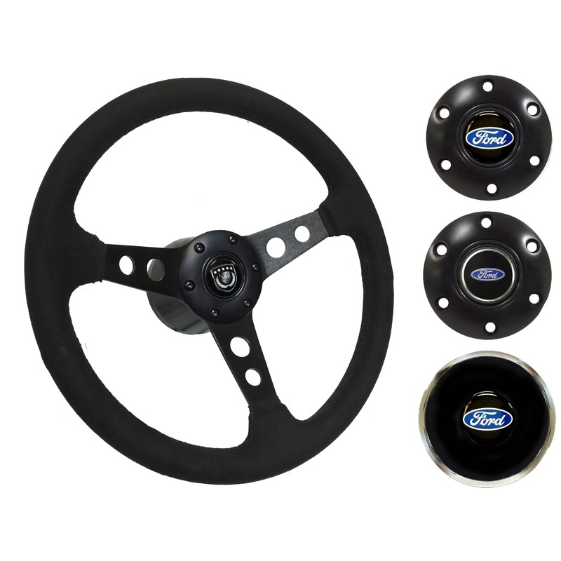 1969, 78-91 Ford Truck Steering Wheel Kit | Black Ultralux Suede | ST3583BLK