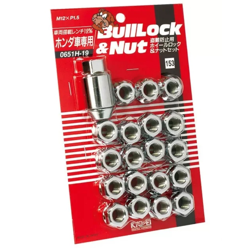 Project Kics 12X1.50 Chrome Bulllock And Nut Set Open 19Mm Hex – 16 LUGS + 4 LOCKS