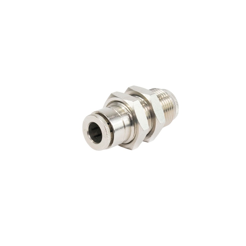 Push-To-Connect 1/4″ OD Tube Bulkhead Fitting