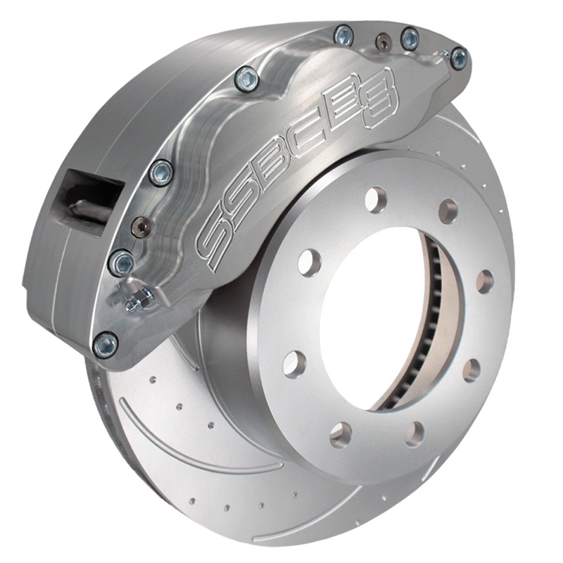 American Made B8-Barbarian 8 Piston Direct Fit Front Caliper Disc Brake Kit W/DS Rotors. Clear A404-30A-DS