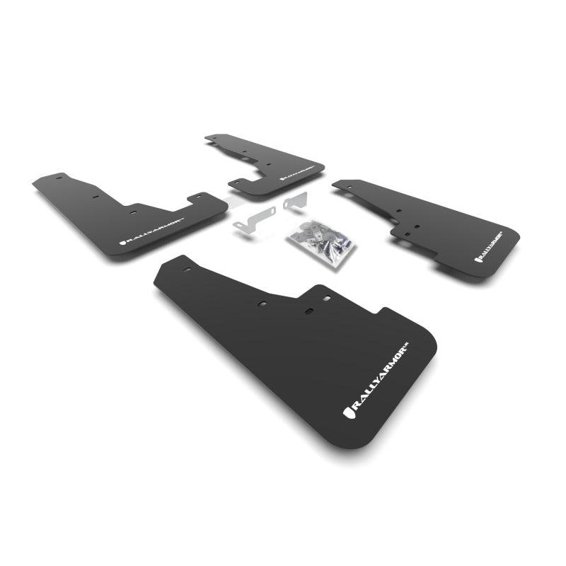Rally Armor 16-22 Dodge Durango GT / RT / SRT / SXT Black UR Mud Flap White Logo
