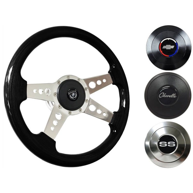 1969-77 Chevelle Steering Wheel Kit | Black Ash Wood | ST3081