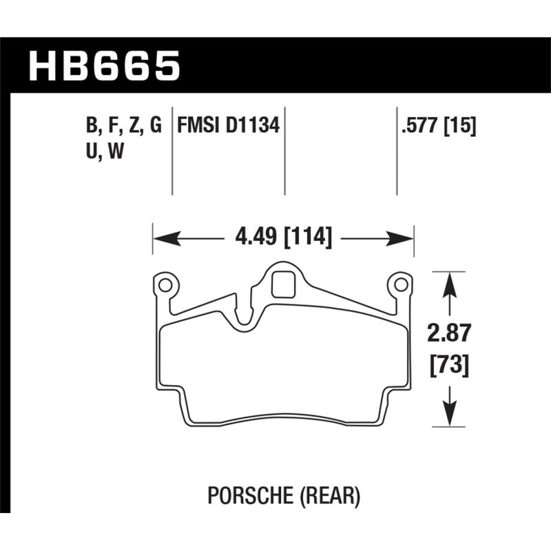 Hawk 2014-2015 Porsche Cayman Performance Ceramic Street Rear Brake Pads