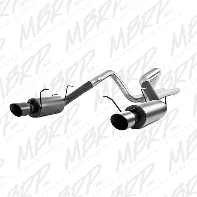 MBRP 11-14 Ford Mustang GT 5.0L 3in Cat Back Dual Split Rear Street Version 4in Tips – Black