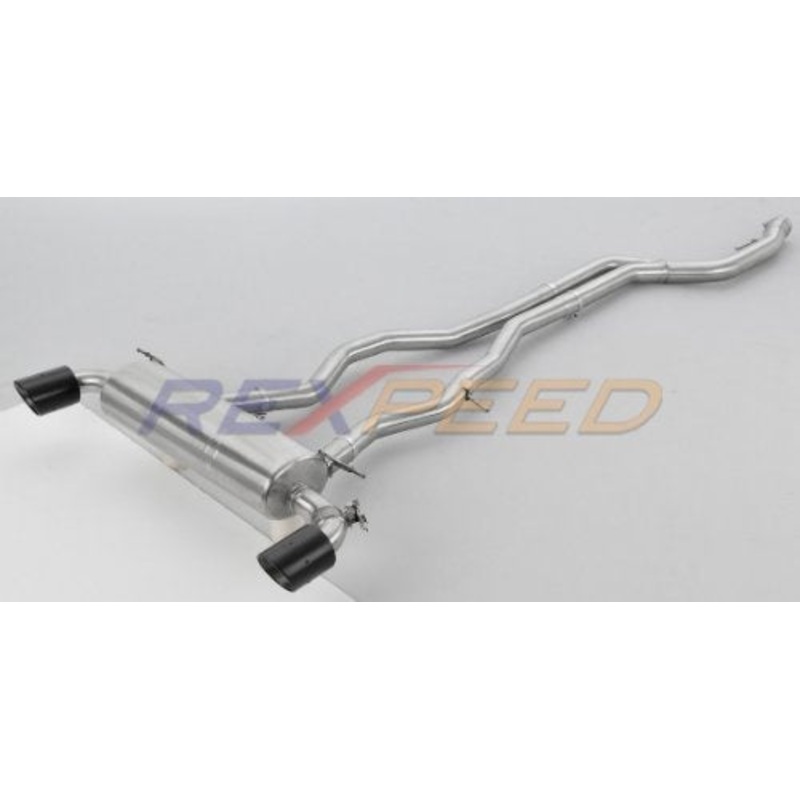Rexpeed 2020 Supra GR Stainless Steel Front + Mid Pipe + Muffler + Dry Carbon Tips | TS17