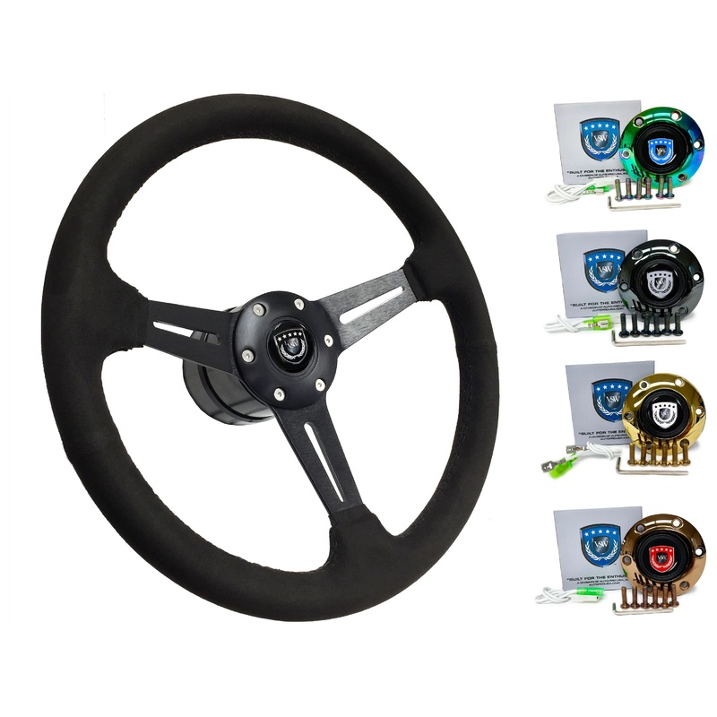 1991-96 Nissan Sentra Steering Wheel Kit | Black Ultralux Suede | ST3584BLK