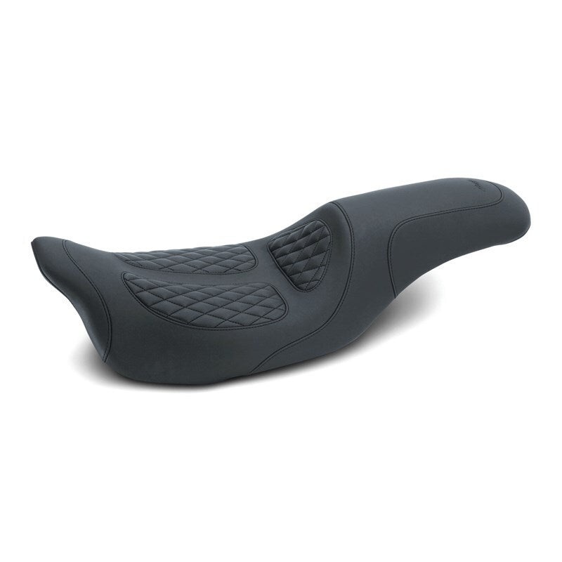 Mustang 08-21 Harley Electra Glide, Rd Glide, Rd King, Str Glide 1PC Seat w/Diamond Stitch – Black