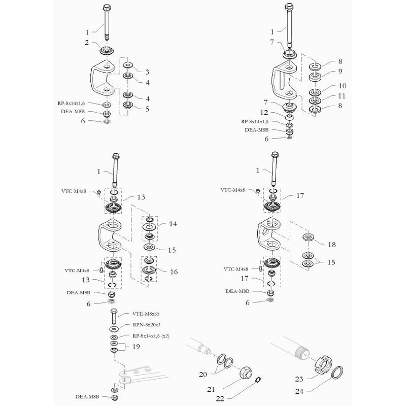 18. 20.11379.06 Birel Kingpin Spacer M8x25x4 2014