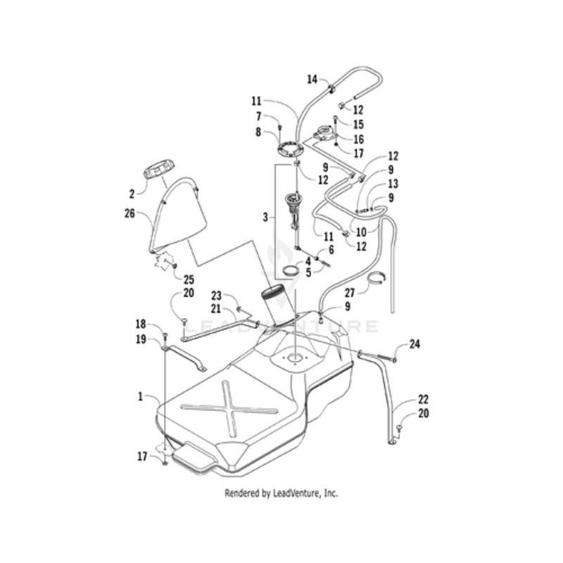 Gas Tank – Assembly (Inc. 2-8) by Arctic Cat