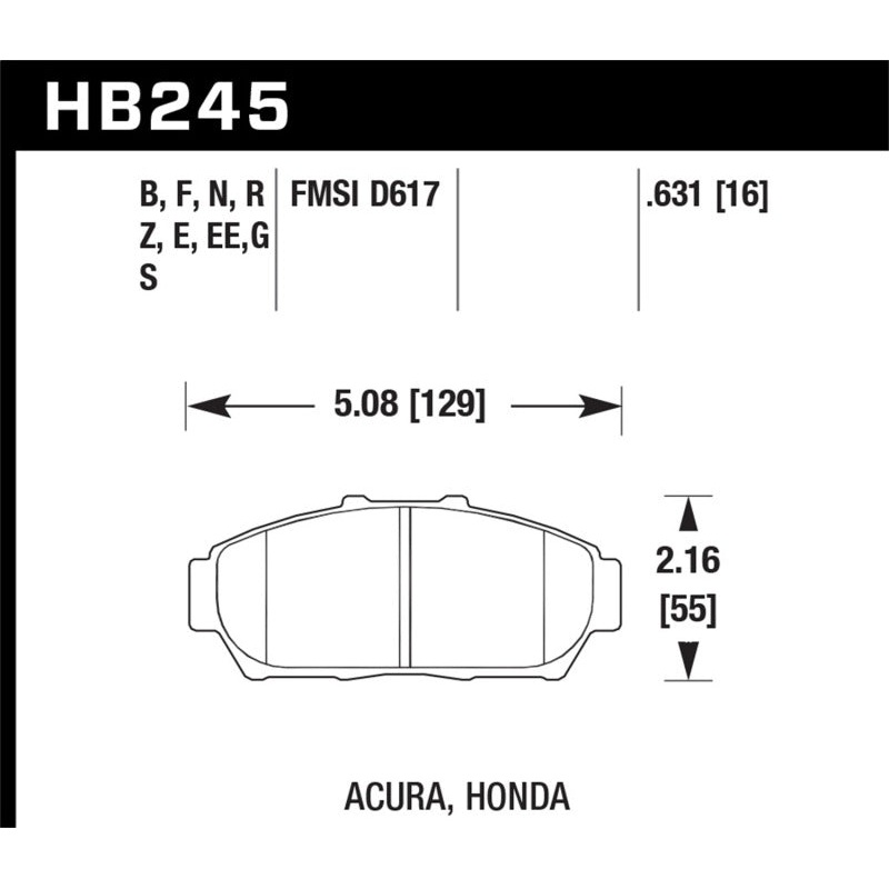 Hawk 94-01 Acura Integra (excl Type R)  HPS Street Front Brake Pads