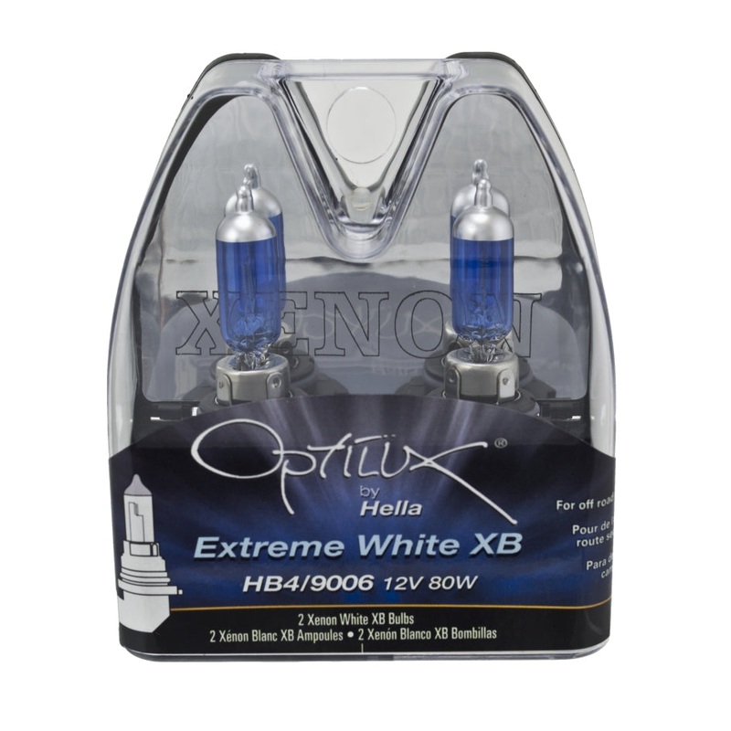 Hella Optilux XB White Halogen Bulbs HB4 12V 80W (2 pack)