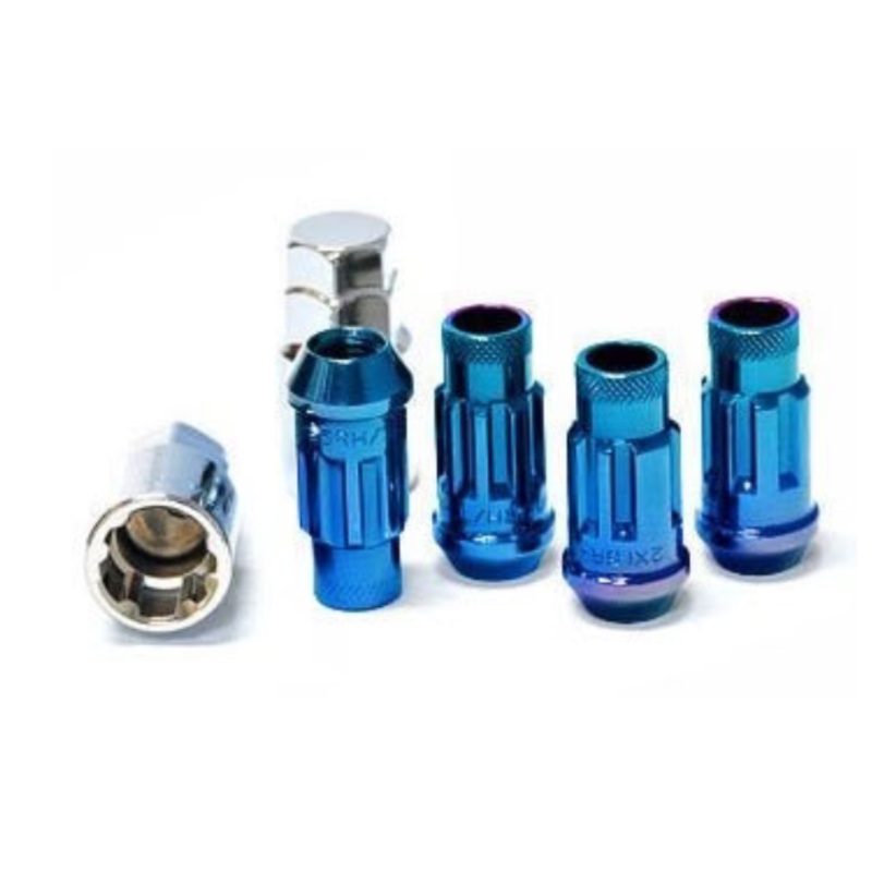 Muteki SR48 Open End Locking Lug Nut Set of 4 – Blue 12×1.50 48mm