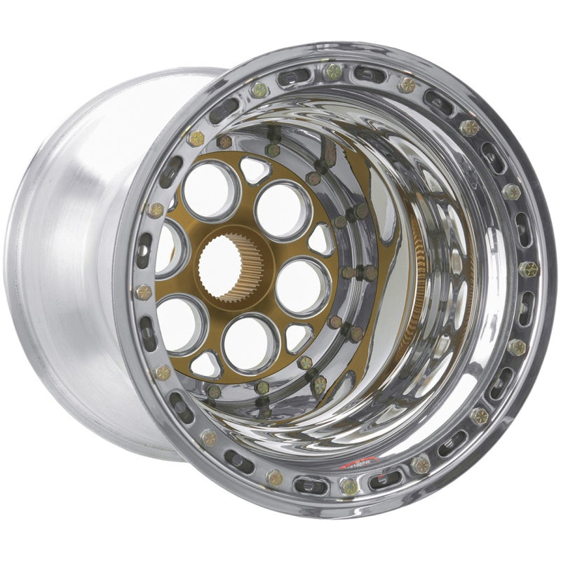Weld Magnum Sprint 15×15 / 42-Spline / 5in. BS Gold Wheel – Inner Beadlock / No Cover