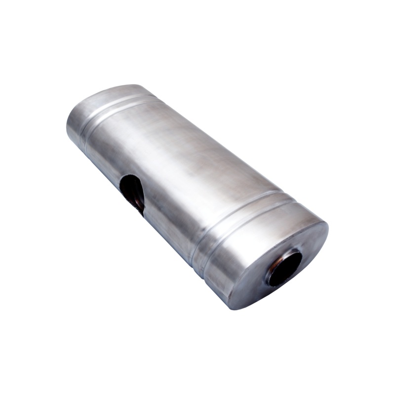 Xforce 304 Stainless Steel Oval Muffler 8″X 5″ X 24″ East West Centre 3″ Centre Inlet Dual 2.5″ Outlet (VX9E-24325)