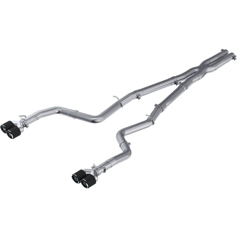 MBRP 3-Inch Race Profile Quad Exit Cat-Back Exhaust w/ Carbon Fiber Tips | 2015 – 2016 Dodge Challenger (S71163CF)