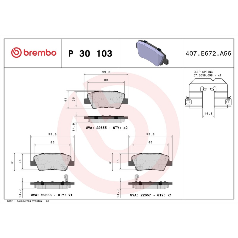 PRIME Low-Met Rear Disc Brake Pad Set – P30103