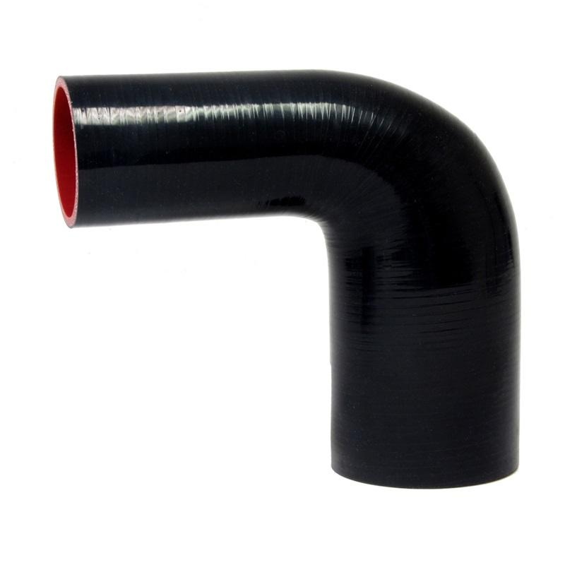 HPS 1-1/2″ – 1-7/8″ 4-ply Silicone 90 Degree Reducer Hose | Universal (HTSER90-150-187-BLK)
