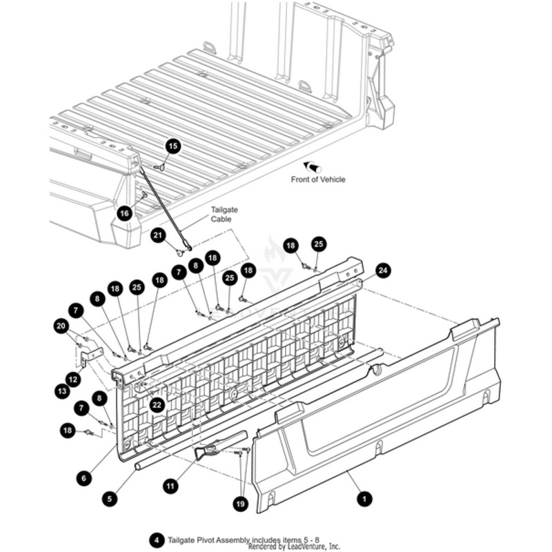 Tailgate Pivot- Includes Items 5 – 8 by Arctic Cat
